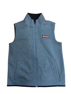 Vineyard Vines Youth Large Blue Full Zip Fleece Vest Size 16 Excellent Condition
